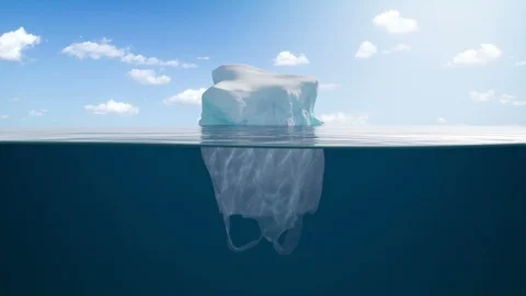 Half Glacier Half Plastic Bag Vídeo Stock 99061720