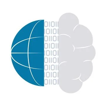 Half Global sphere and half brain イラスト素材