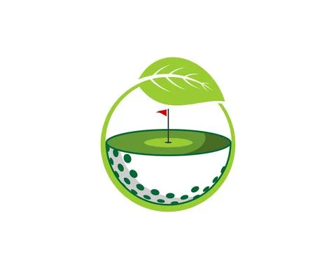 Half golf ball with golf yard on top Stock Illustration