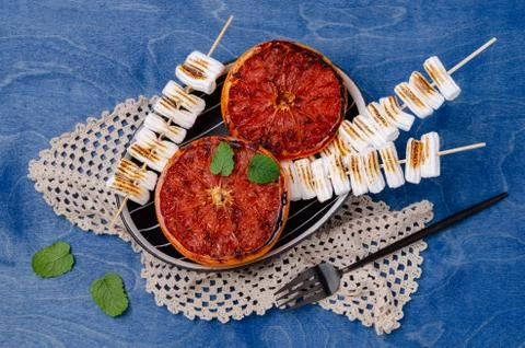 Half grapefruit grilled Stock Photos