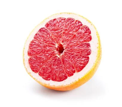 Half of grapefruit isolated on white Stock Photos
