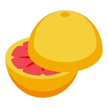 Half grapefruit showing the pulp isometric illustration 스톡 일러스트