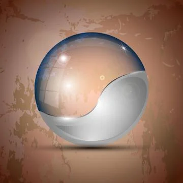 Half-gray colored transparent sphere Stock Illustration