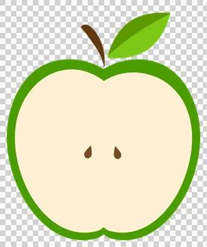 Half green apple Illustrazione stock