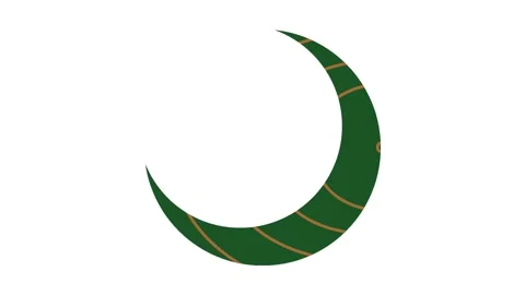 Half green moon animation video on white background Stock Footage 344250582