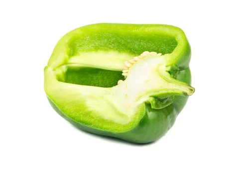 Half a green pepper Stock Photos