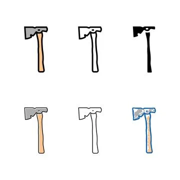 Half hatchet hammer tool variants color icon vector イラスト素材