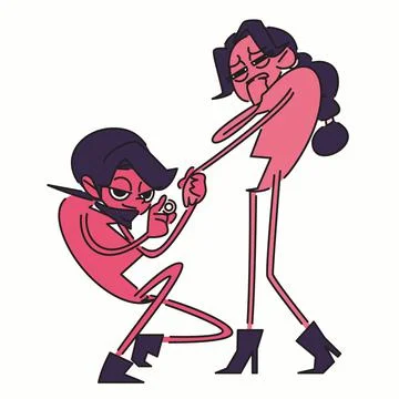 Half-hearted men, seducing half-hearted women, valentine characters in flat d Stock Illustration