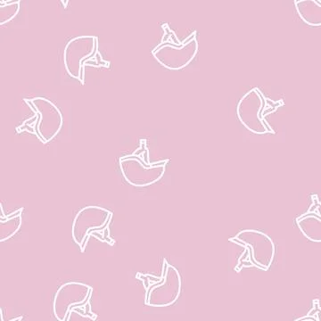 Half helmet motorcycle line vector seamless pattern Illustrazione stock