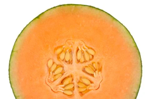 Half a honeydew melon isolated Stock Photos