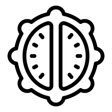 Half horned melon icon outline vector. Tropical jelly dessert Stock Illustration