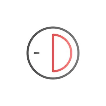 Half an hour color gradient vector icon Stock Illustration