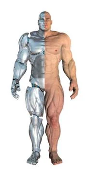 Half Human Half Robot Stock Illustration
