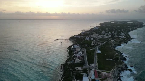 Half the island from above Stock Footage 247392529