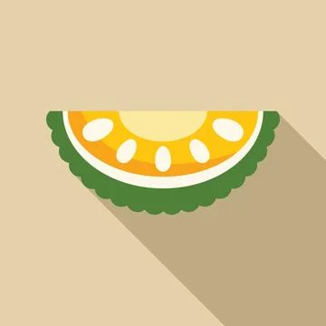 Half jackfruit showing its seeds and rind icon Stock Illustration