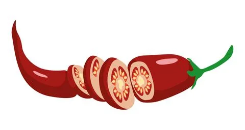 Half jalapeno vegetable 스톡 일러스트