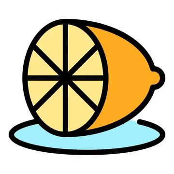 Half kitchen lemon icon color outline vector Stock Illustration