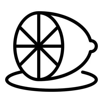 Half kitchen lemon icon, outline style Stock Illustration