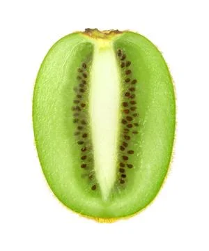 Half of kiwi fruit on white background Stock Photos