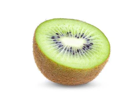 Half kiwi fruit on white background Stock Photos