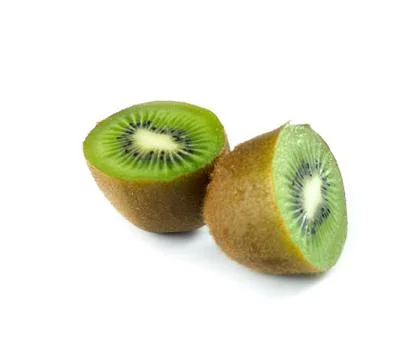 Half kiwi isolated on a white background Stock Photos