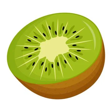 Half of kiwi on white background. Flat vector illustration Stock Illustration