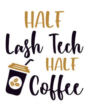 Half Lash Tech Half Coffee Stock Illustration