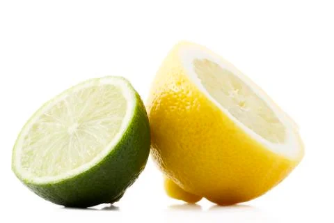Half lemon and lime Stock Photos