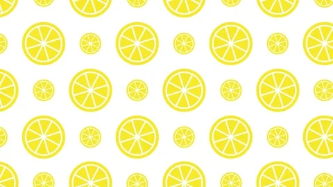 Half lemon and sliced lemon Minimal Motion art seamless pattern 4k motion design Stock Footage 153621112