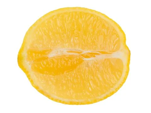 Half a lemon as a background isolate on white. Stock Photos