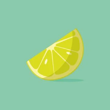 Half lemon citrus fruit isolated on green background. Stock Illustration
