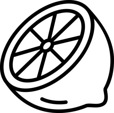 Half lemon fruit citrus outline icon Stock Illustration