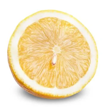 Half of lemon fruit isolated  with clipping path Stock Photos