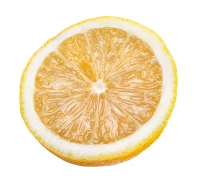 Half of lemon fruit isolated on white Stock Photos