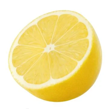 Half of Lemon fruit isolated on white background Stock Photos