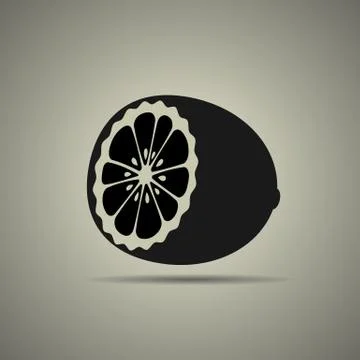 Half a lemon icon Stock Illustration