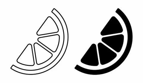 Half lemon icons Stock Illustration