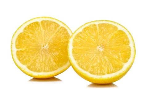 Half of lemon isolated on white background Stock Photos