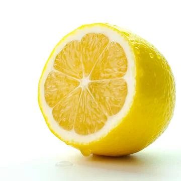 Half a lemon on an isolated white background close-up Stock Photos