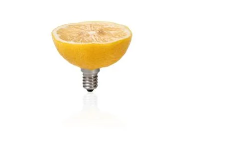 Half lemon like a lamp Stock Photos