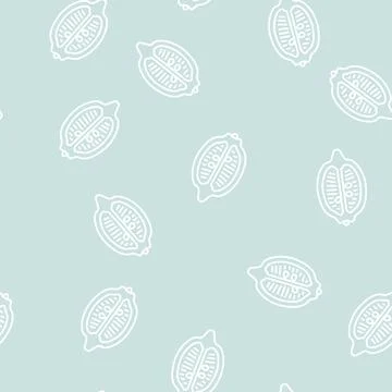 Half lemon line seamless pattern Stock Illustration