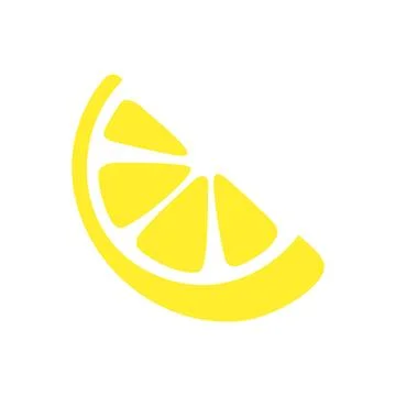 Half lemon wedge slice in vibrant yellow flat cartoon vector illustration Illustrazione stock
