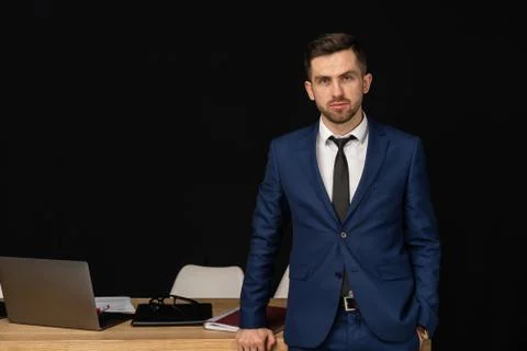 Half length portrait of middle aged successful business man Stock Photos