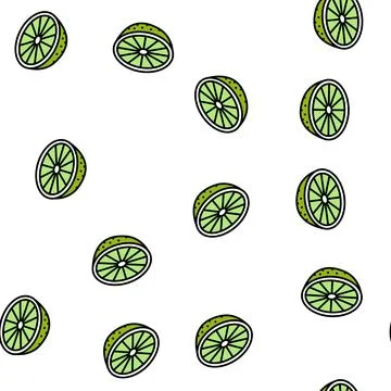 Half lime vector seamless pattern 스톡 일러스트