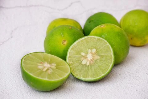 Half Lime on White background Stock Photos
