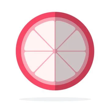 Half lychee fruit flat isolated Stock Illustration