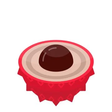 Half lychees icon, isometric style Stock Illustration