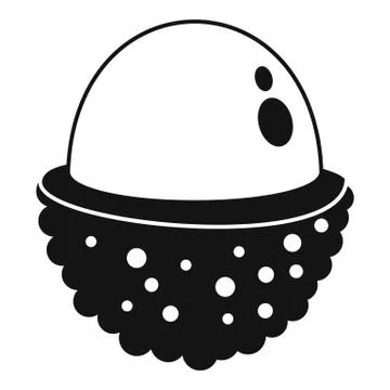 Half lychees icon, simple style Stock Illustration