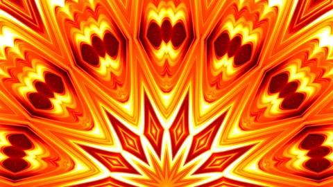 Half mandala transformation of vibrant red and orange patterns. Stock Footage 336172440