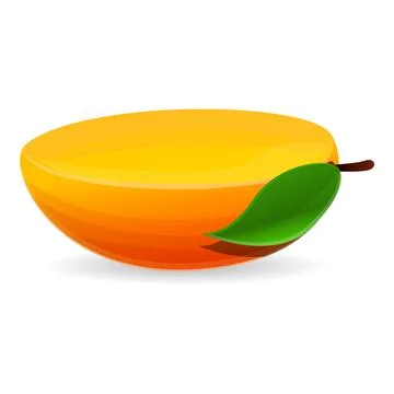 Half of mango icon, cartoon style Illustrazione stock